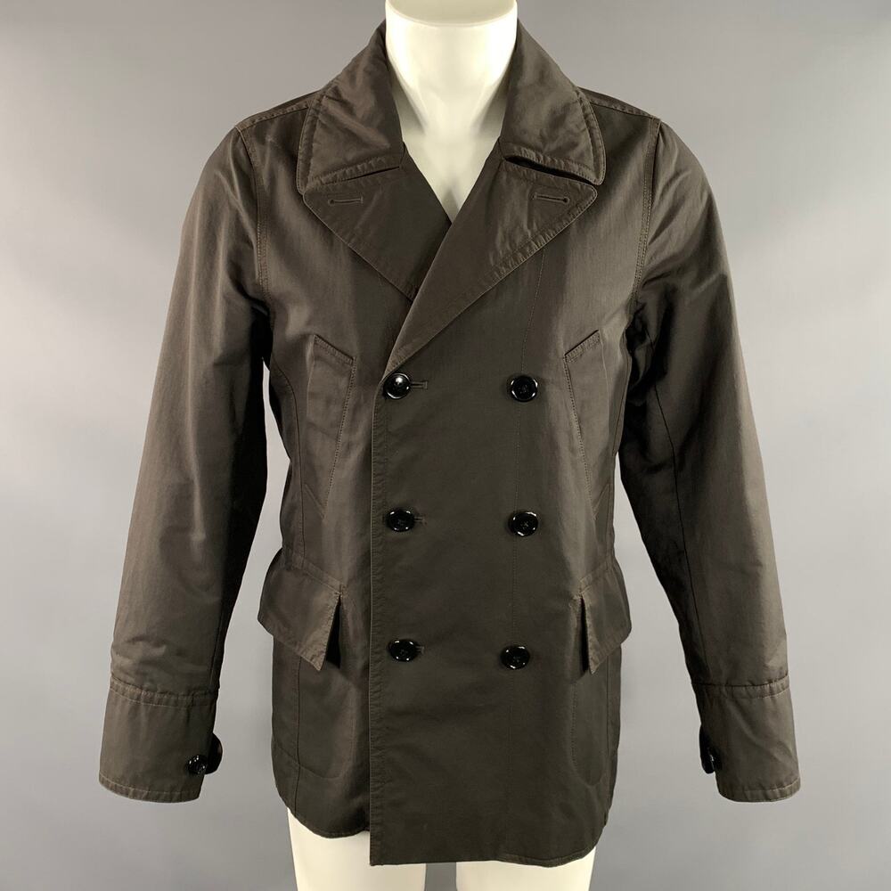 TODD SNYDER Size M Green Olive Contrast Stitch Cotton Polyamide Jacket